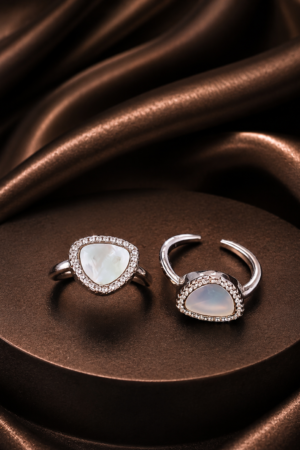 Moonstone Trillion Halo Toe Ring