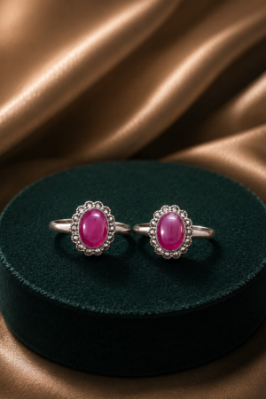 Royal Ruby Halo Toe Ring