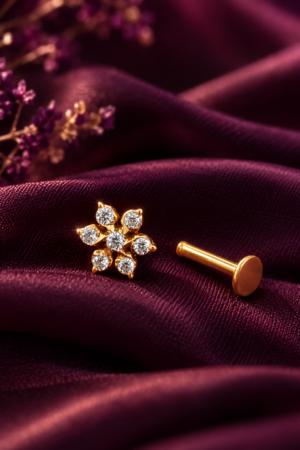Radiant Snowflake Crystal Nose Pin