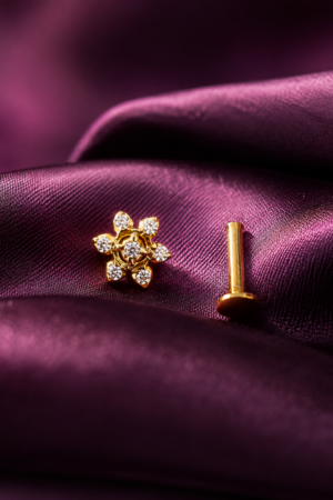 Twinkling Floral Crystal Nose Pin