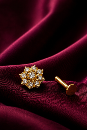 Royal Blossom Crystal Nose Pin