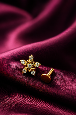 Radiant Star Blossom Crystal Nose Pin