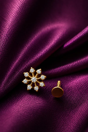 Radiant Sunburst Crystal Nose Pin