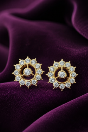 Celestial Halo White Stone Stud Earrings