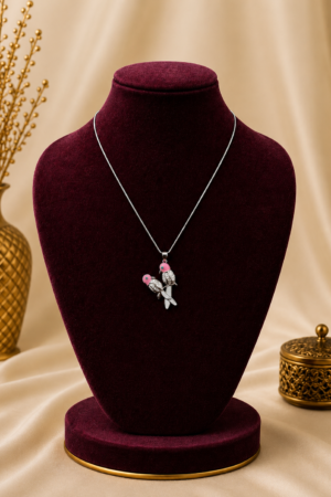 Blushing Lovebirds Pendant Chain