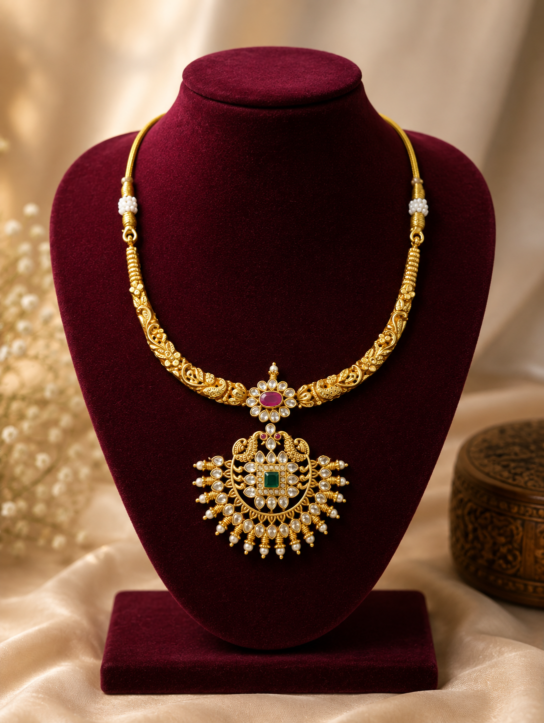 Royal Peacock Kundan Heritage Necklace