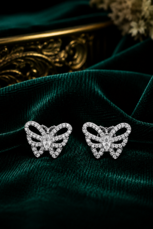Celestial Crystal Butterfly Stud Earrings