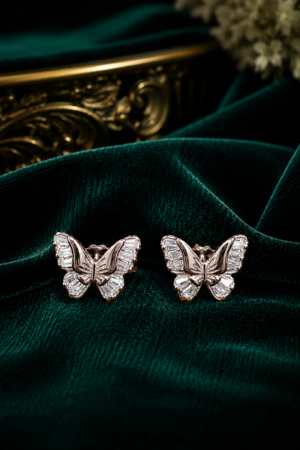 Enchanted Crystal Butterfly Stud Earrings