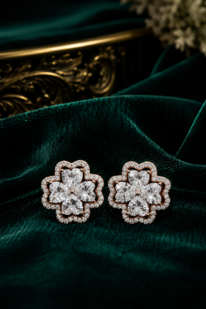 Rose Gold Radiant Blossom Stud Earrings