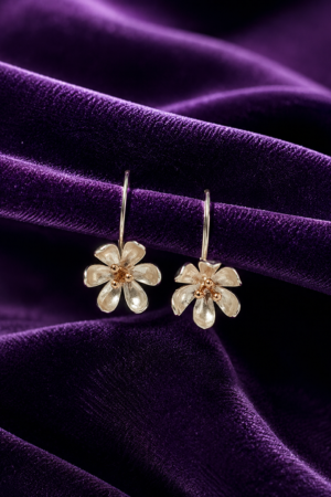 Golden Whisper Floral Drop Earrings