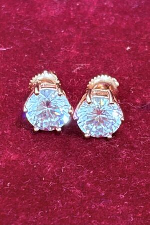 Rose Gold Radiance Solitaire Stud Earrings