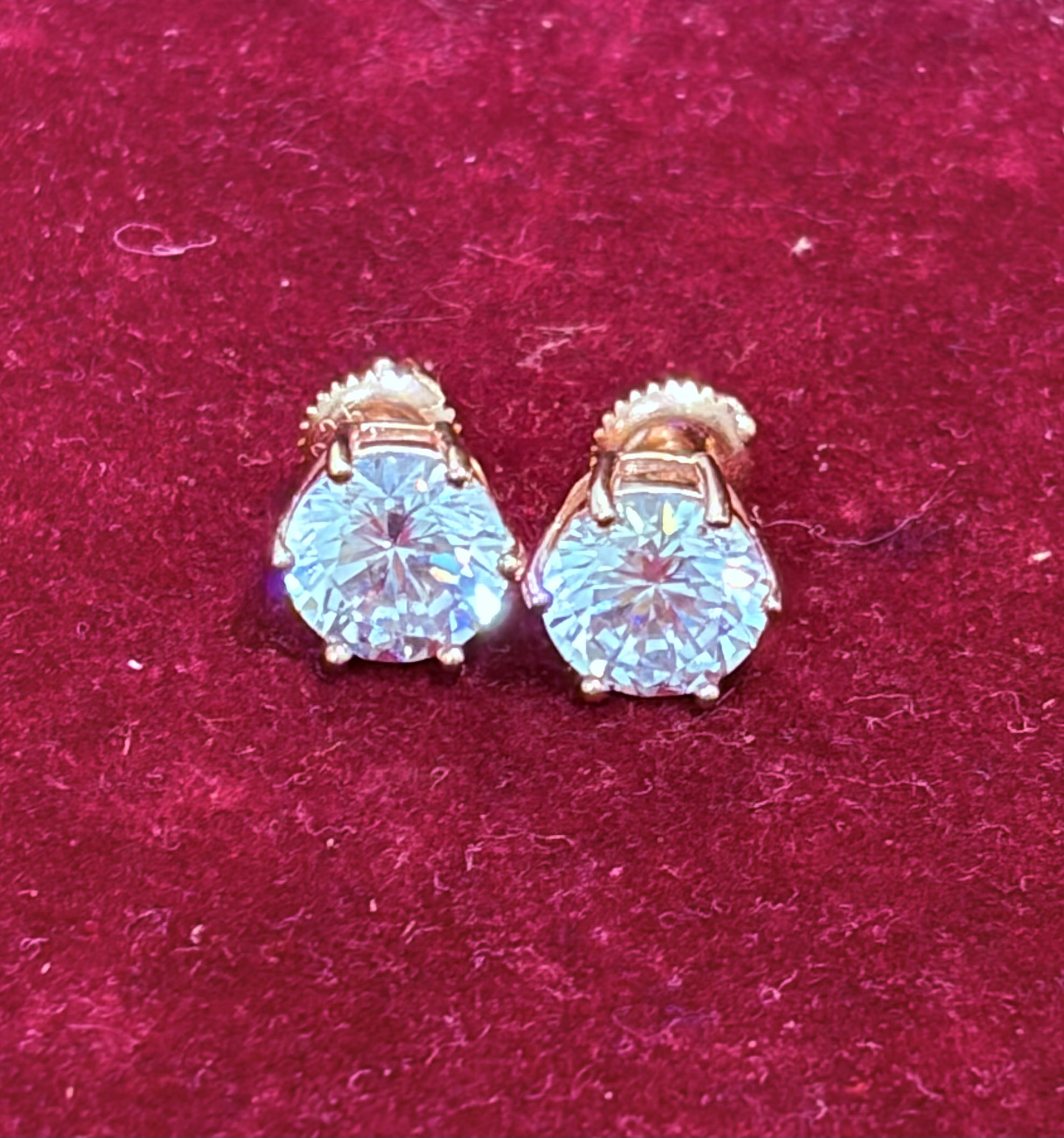Rose Gold Radiance Solitaire Stud Earrings