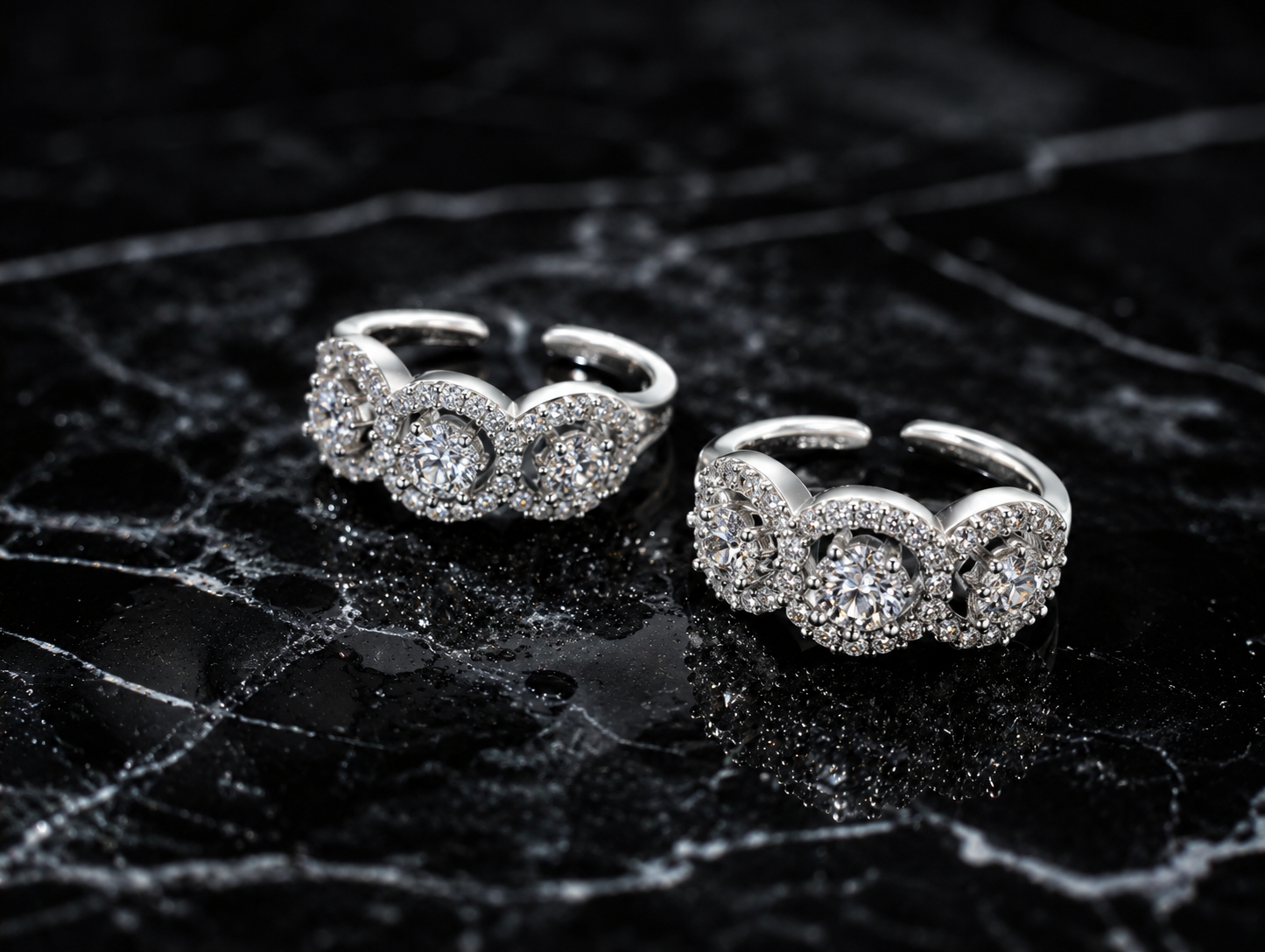 Trinity Spark Halo Toe Ring