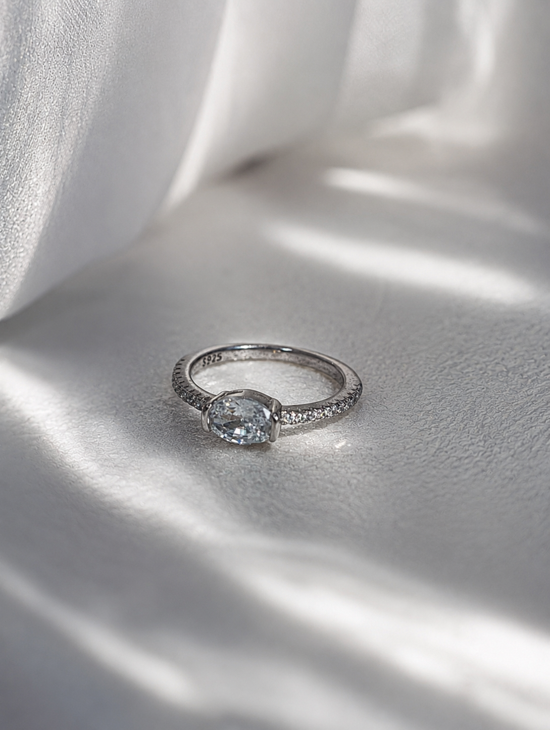 Radiant Oval Solitaire Elegance Ring (size 5.5 )