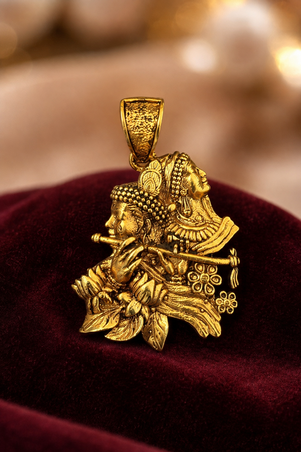 Divine Radha Krishna Eternal Love Pendant