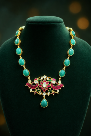 Emerald Peacock Kundan Heritage Necklace