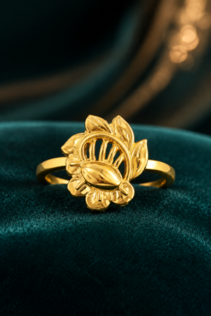 Golden Lotus Bloom Finger Ring(size 16)