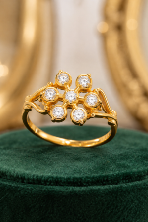 Celestial Seven-Stone Floral Finger Ring(size 8.5)