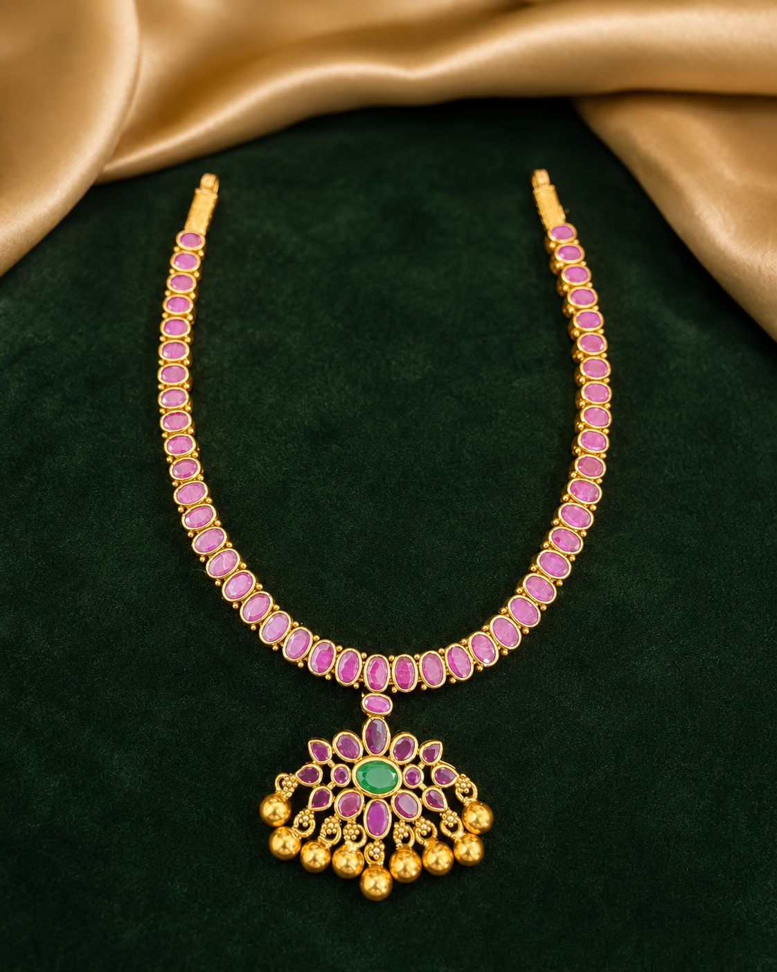 Dual Aura Reversible Navaratna & Ruby Necklace