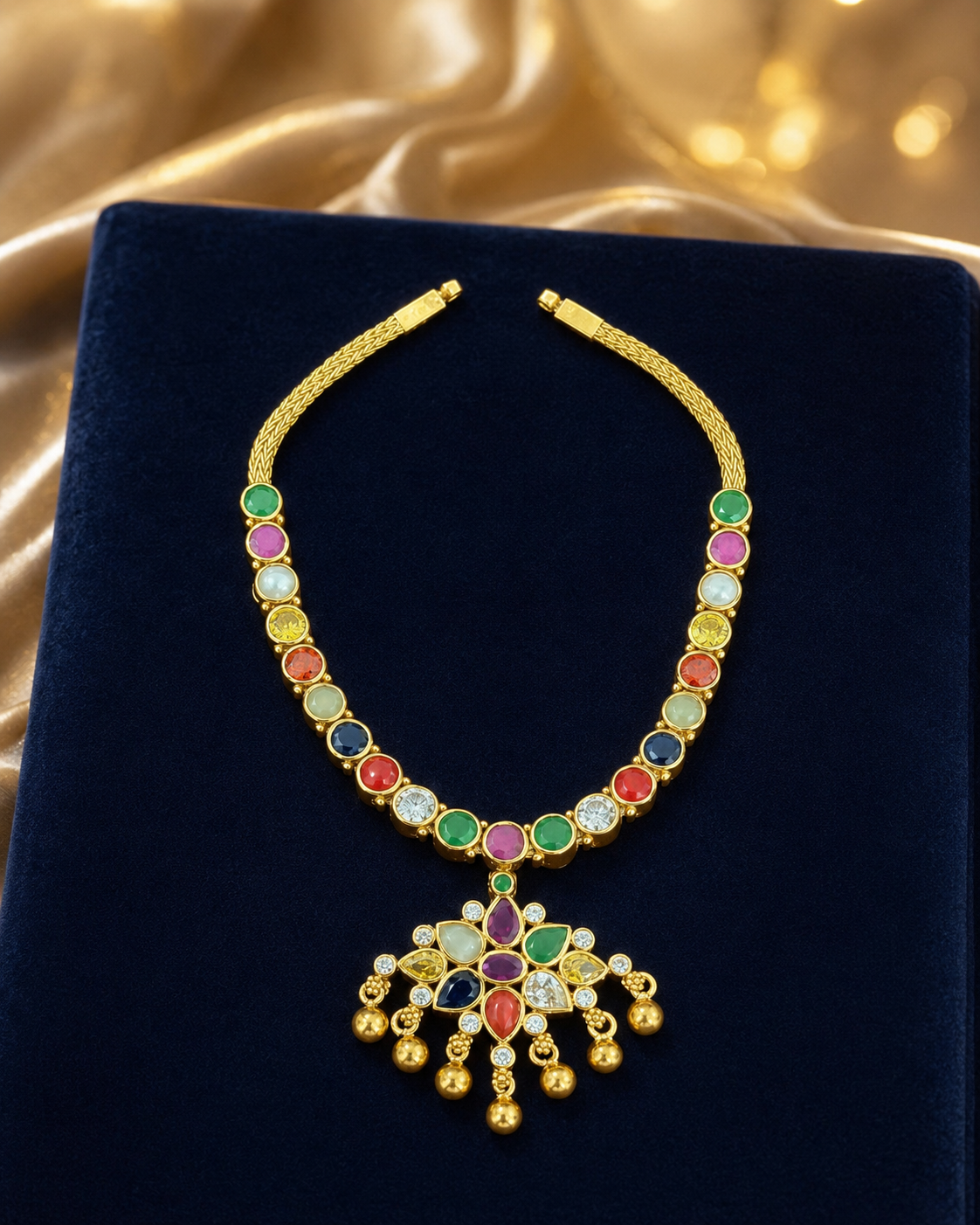 Dual Splendour Reversible Ruby & Navaratna Necklace