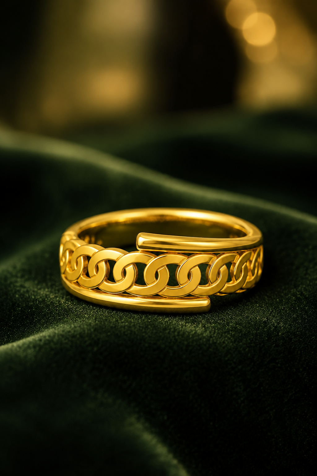 Eternal Link Contemporary Gold Finger Ring