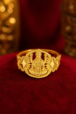 Divine Lakshmi Kamala Heritage Finger Ring(size 15.5)