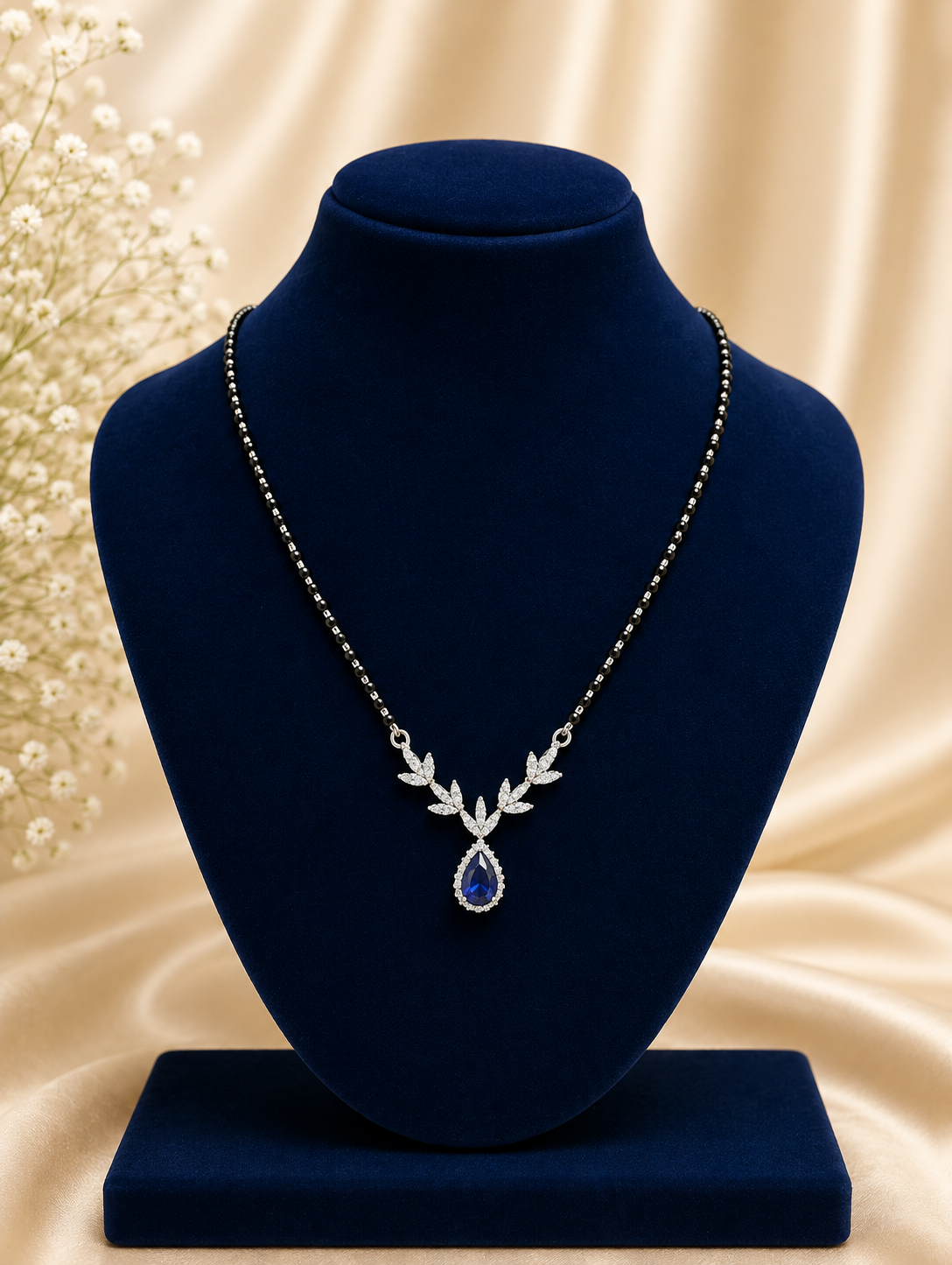 Sapphire Dew Leaf Mangalsutra