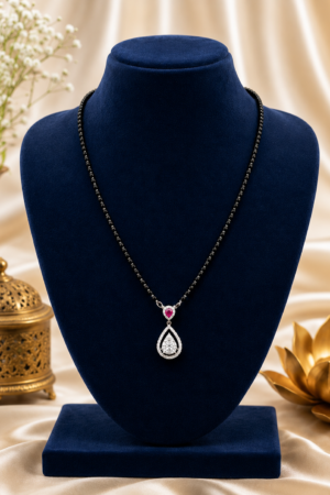 Ruby Crown Teardrop Mangalsutra