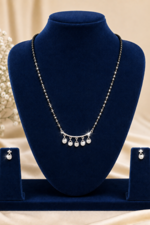 Crystal Dewdrop Charm Mangalsutra Set