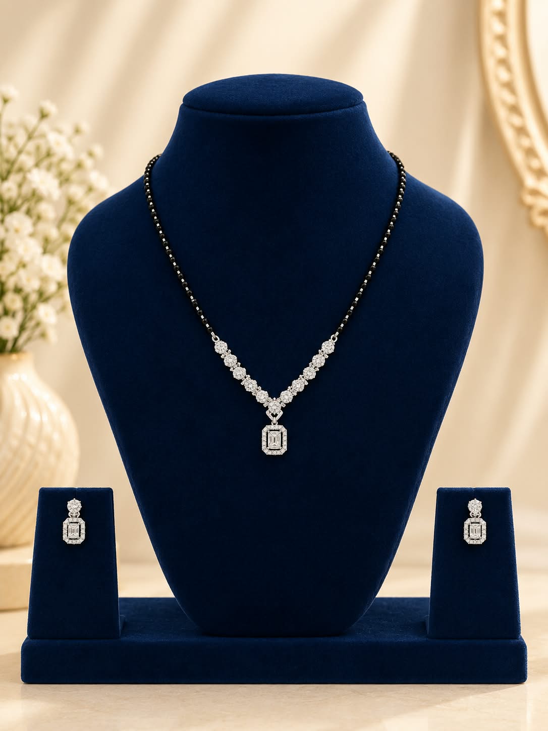 Celestial Radiance White-Stone Mangalsutra Set