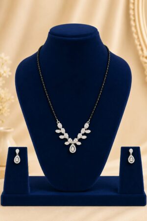Crystal Vine Teardrop Mangalsutra Set