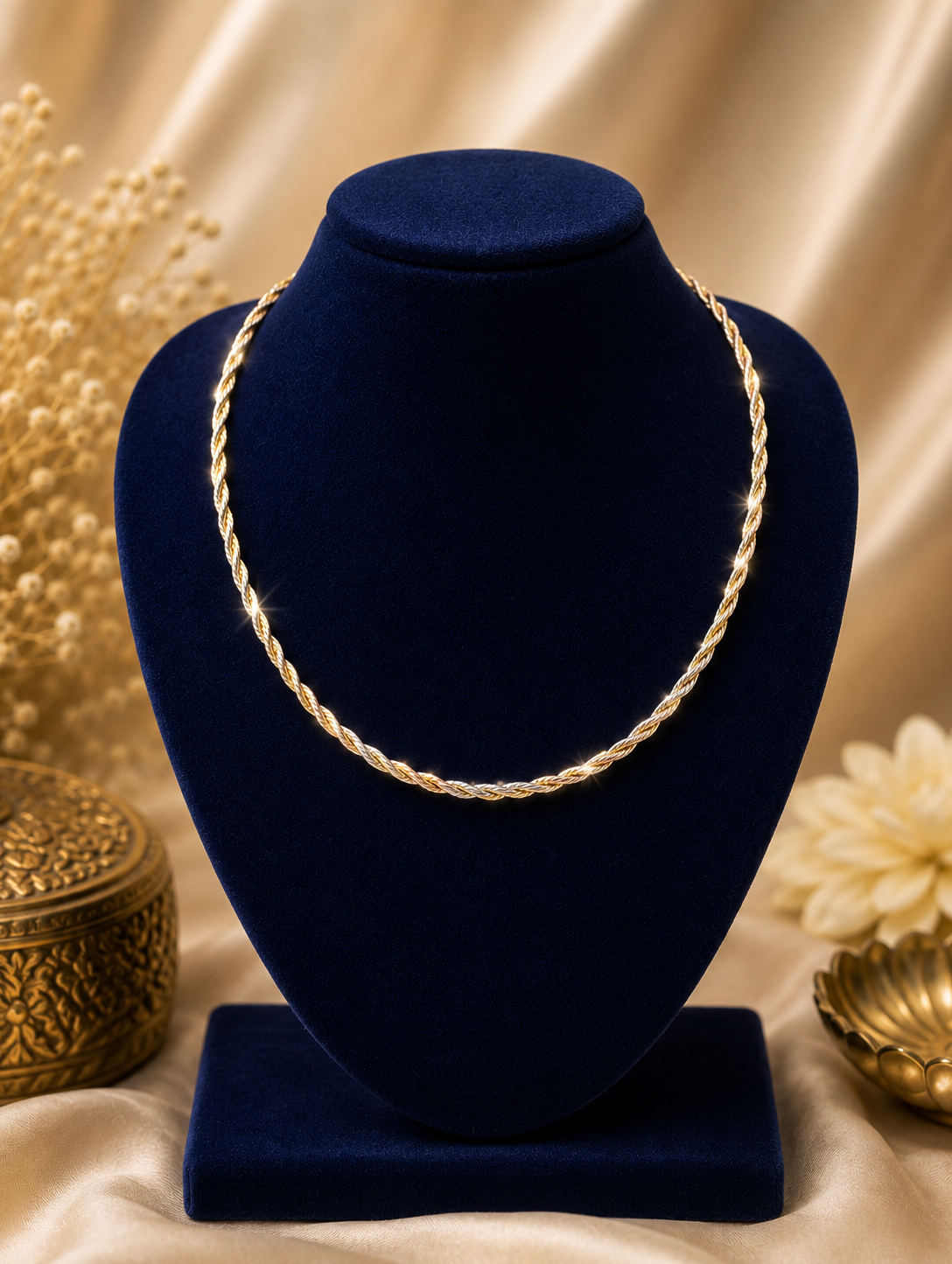 Radiant Dual-Tone Twist Italian Kanti Chain
