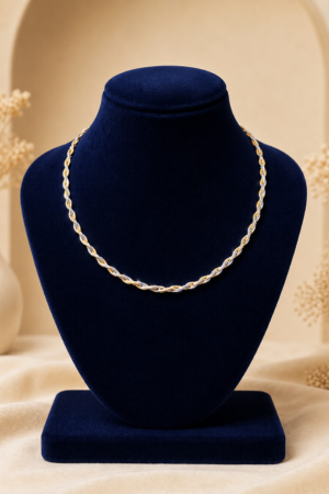 Elegant Dual-Tone Twist Italian Kanti Chain