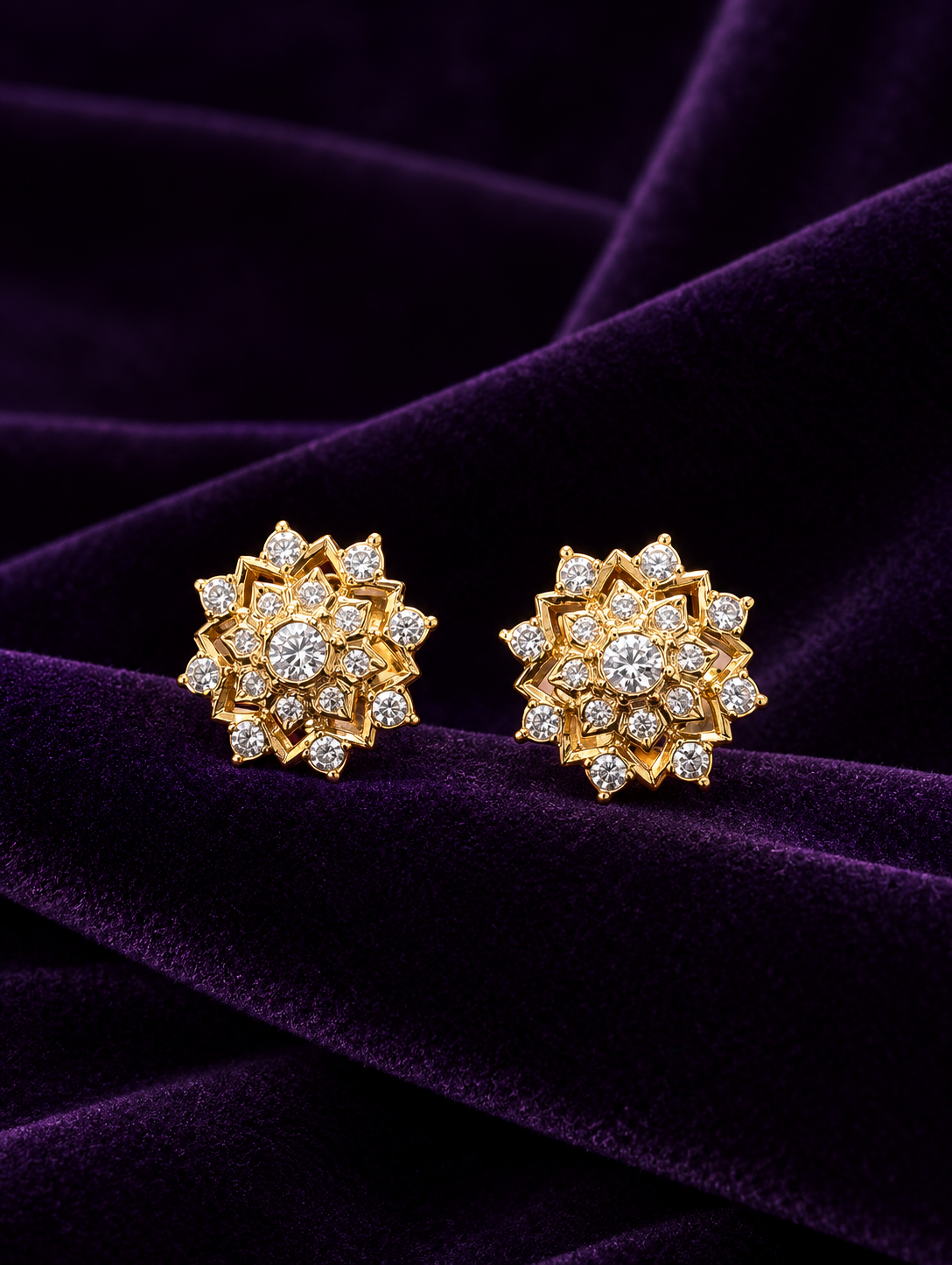 Celestial Mandala White Stone Studs