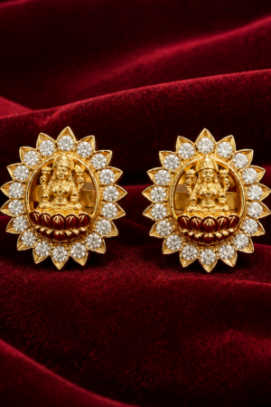 Divine Lakshmi Lotus Halo Studs