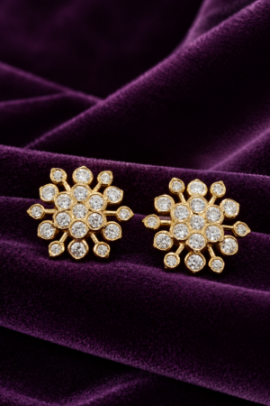 Radiant Firework White Stone Studs