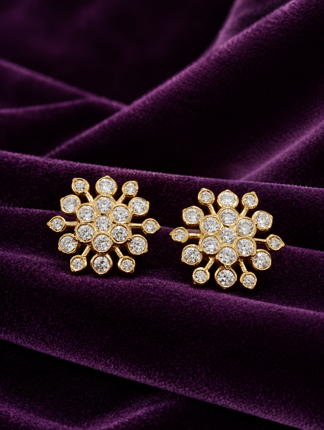 Radiant Firework White Stone Studs