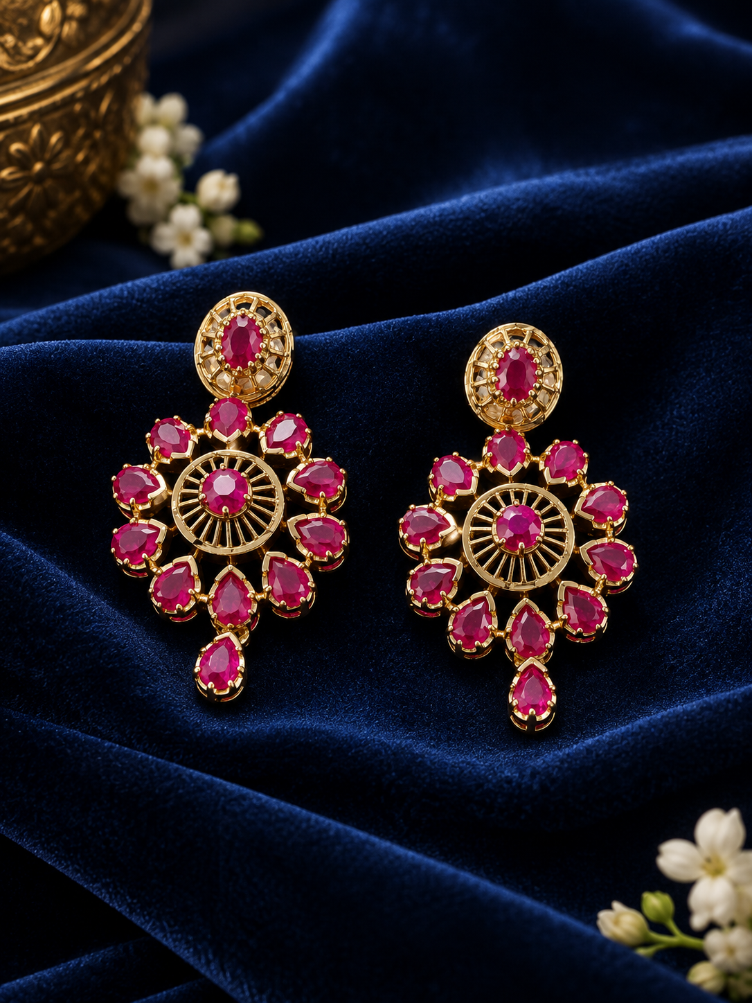 Ruby Pushpa Latha Necklace Set - Image 3