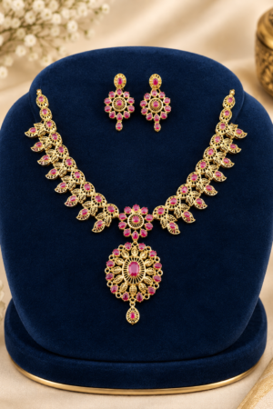 Ruby Pushpa Latha Necklace Set