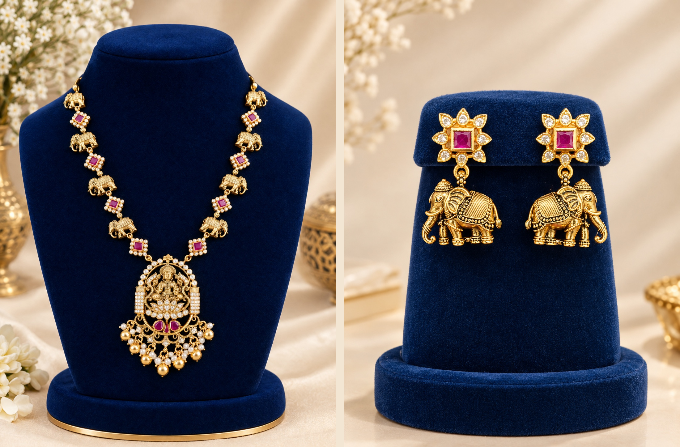 Gaja Lakshmi Heritage Temple Jewellery Set
