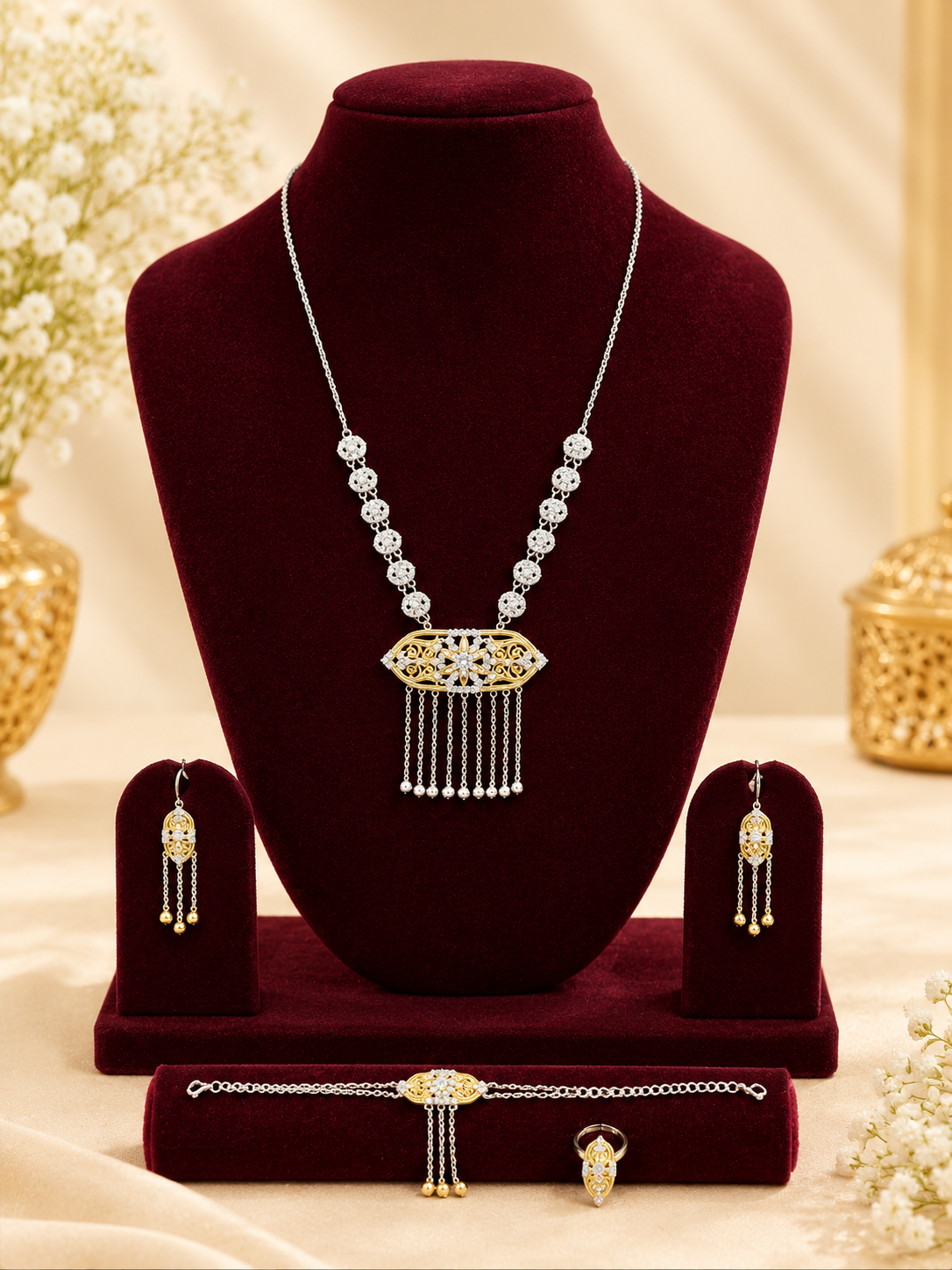 Chandrika Floral Tassel Jewellery Set