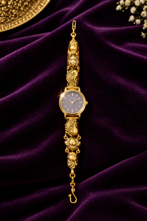 Royal Mayura Antique Gold Watch