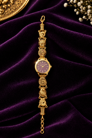 Heritage Mayura Antique Gold Watch