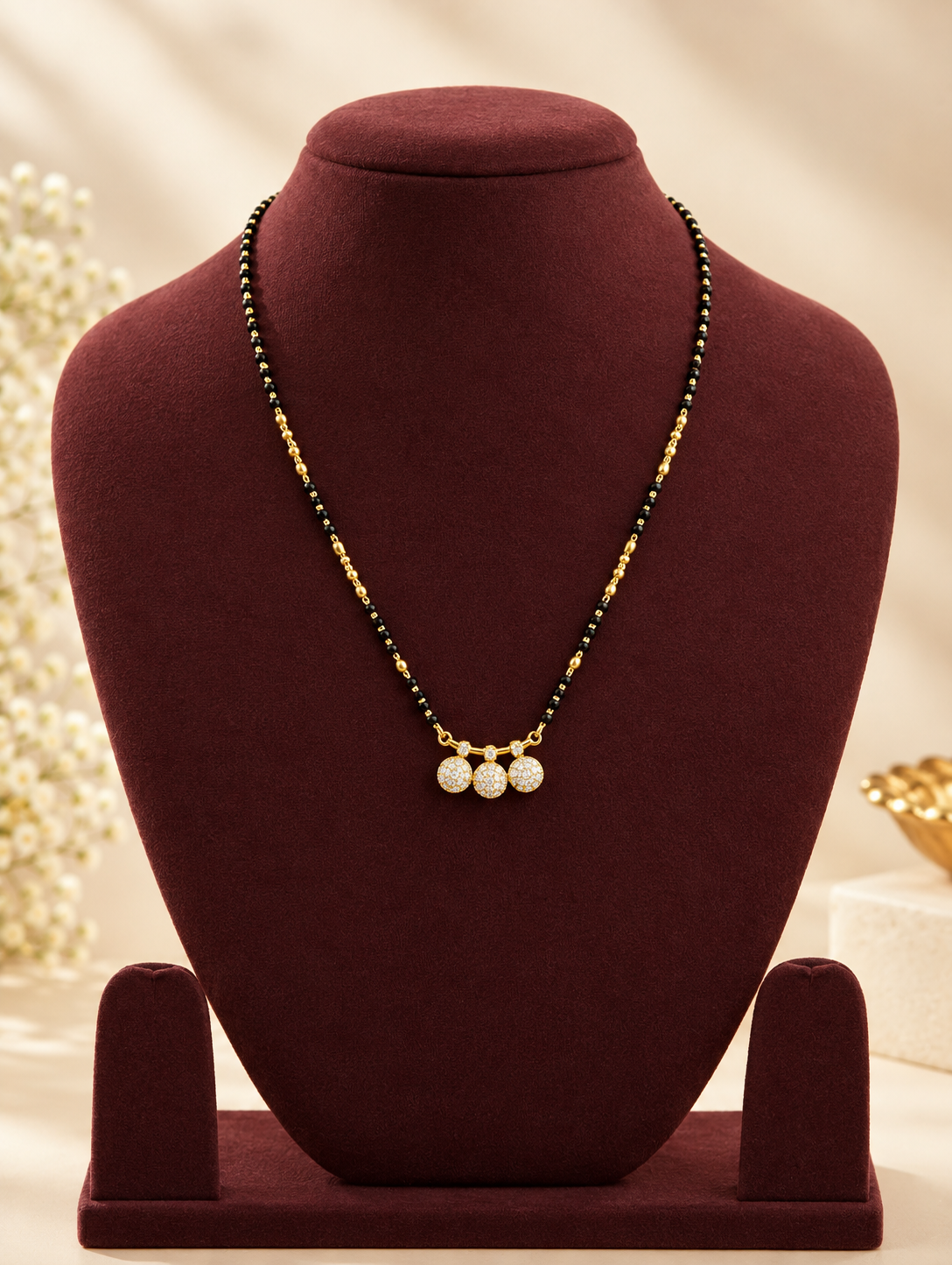 Triveni Sparkle Black Bead Mangalsutra