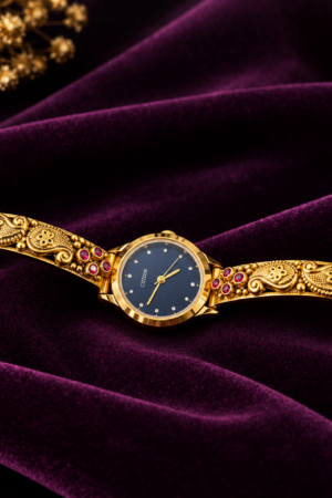 Royal Paisley Ruby Antique Gold Watch