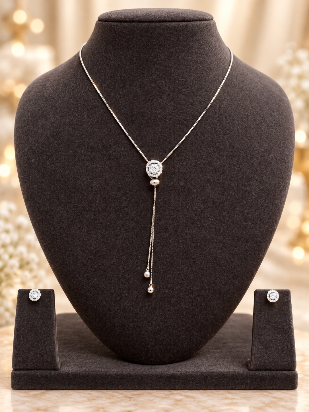 Radiant Halo Slider Chain with Matching Studs