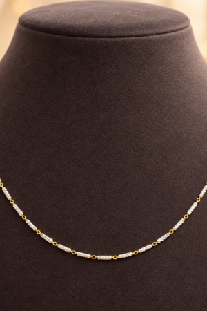 Diamond-Cut Dual-Tone Link Chain