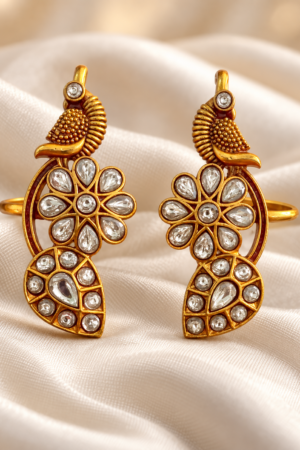 Royal Mayura Kundan Floral Bugadi