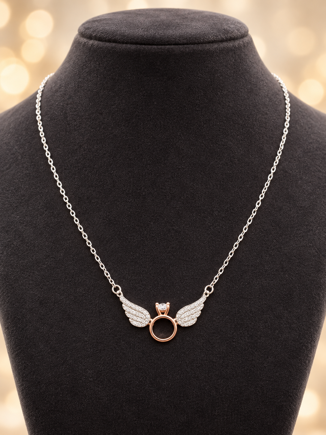 Celestial Wings Silver-Tone Pendant Chain