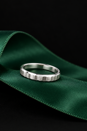 Urban Edge Textured Silver Band Ring